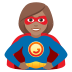 🦸🏽‍♀️ woman superhero: medium skin tone display on JoyPixels